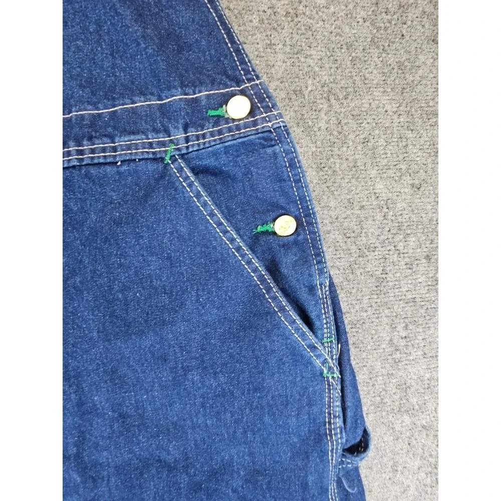 Vtg Key Imperial Mens 46x32 Carpenter Denim Bib Overalls USA Work Farm 1514
